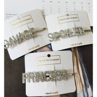 Hair Accessories Women Crystal Letter Damn Feelings Bobby Pins Letter Hair Pin Rhinestone Bobby Pin Hair Clip